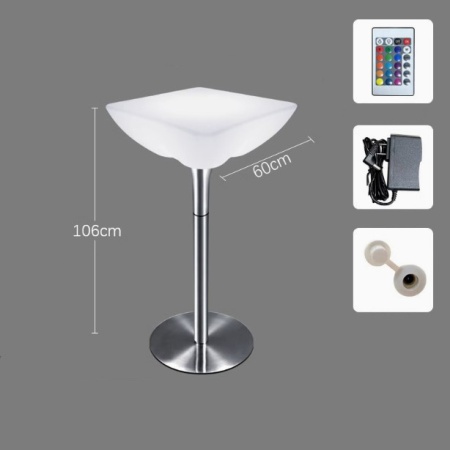 Стол светящийся квадратный на металическом основании 60х60х106 Стол светящийся квадратный на металическом основании 60х60х106