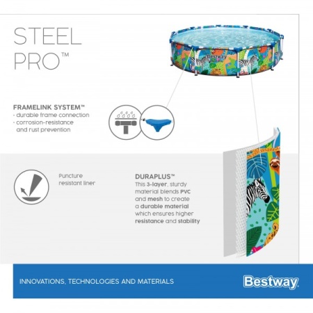 Bestway 56985 BW Каркасный бассейн Steel Pro 305х66см, 4062л